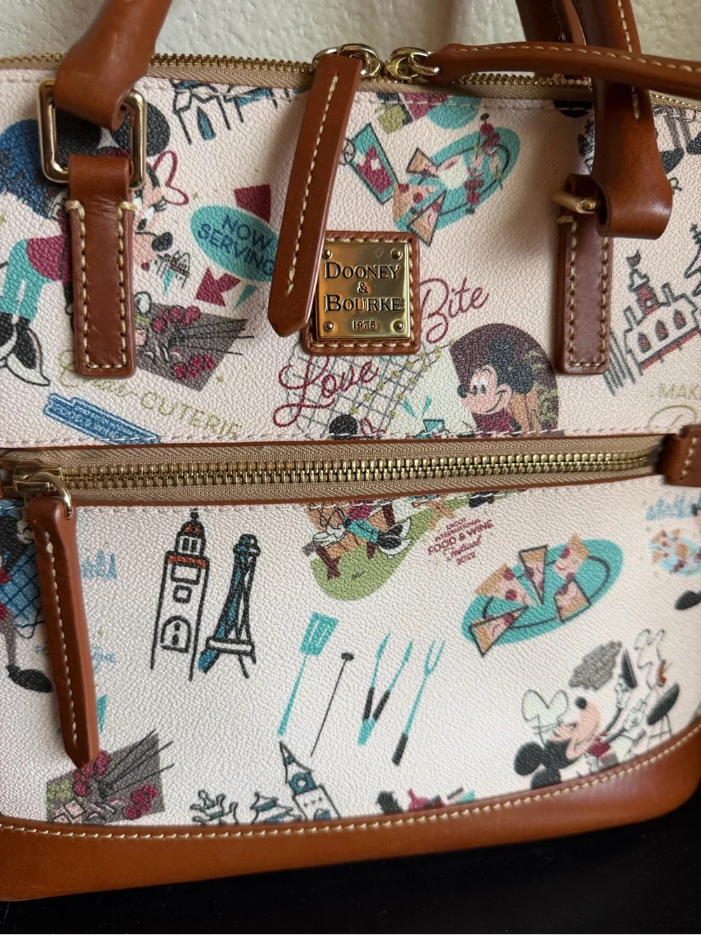2022 Disney Dooney & Bourke Epcot Food & Wine Festival Satchel Bag Purse Strap